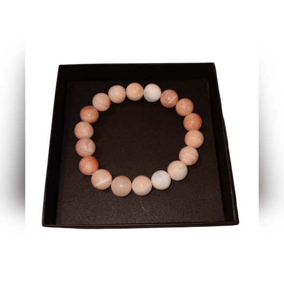 BPD 2 Piece Beaded Stretch Bracelet Set, Pink & White, NWOT - Picture 2 of 5